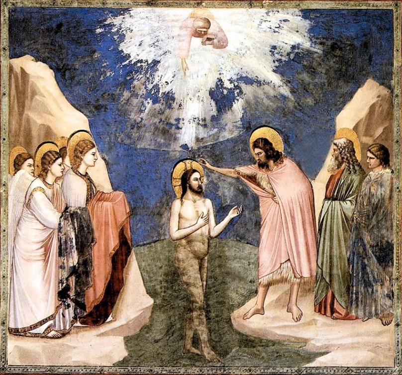 The Baptism of our Lord Jesus, Giotto di Bondone, 1305, Capella Scrovegni, Padua