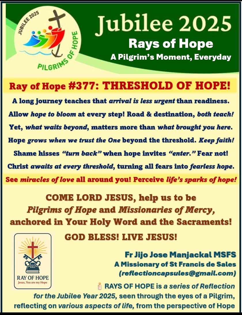 Ray of Hope #377: Threshold of Hope! – Reflection Capsules